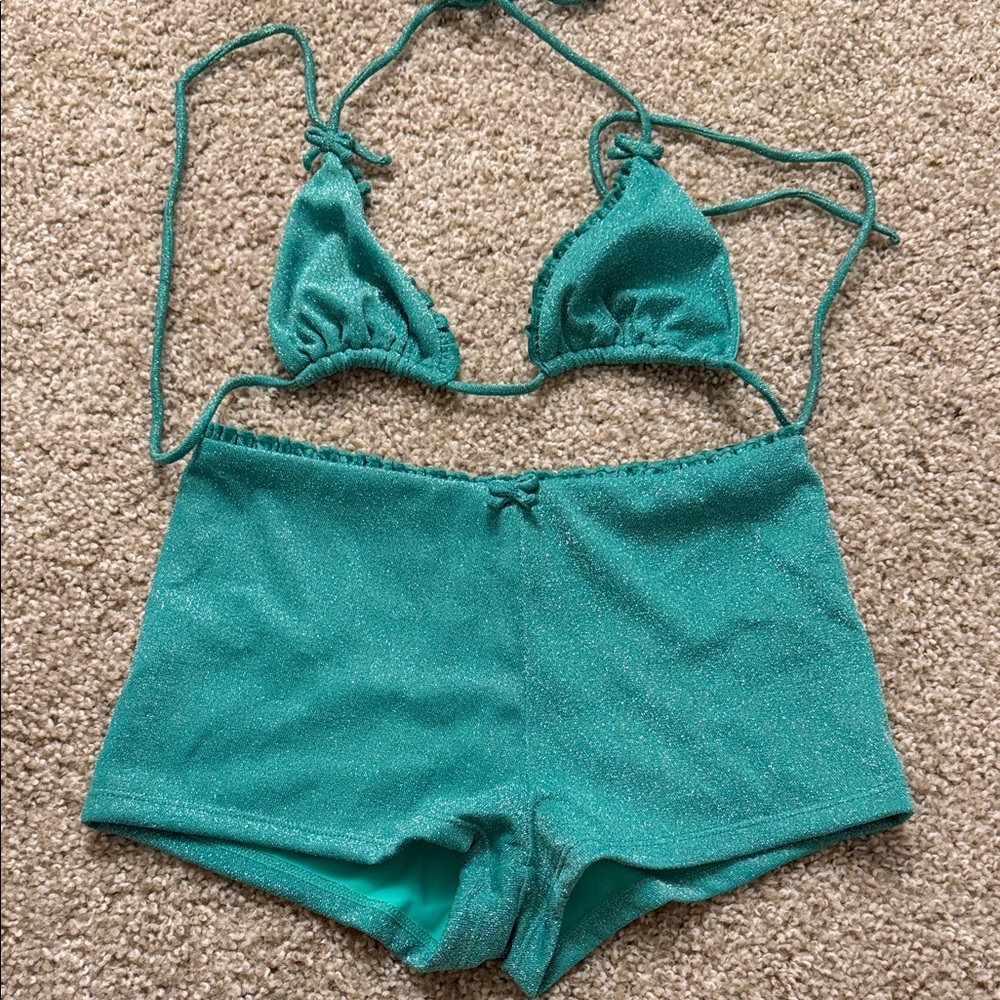 ADORA Teal Halter Bikini Set